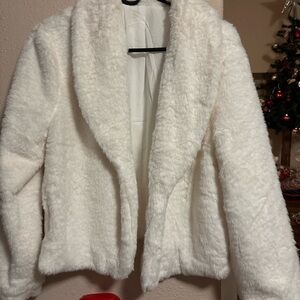 Elegant White/Cream Teddy Jacket